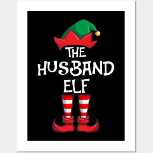 Husband Elf Matching Family Christmas Posters and Art